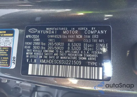 2025 Genesis Gv80 3.5T Advanced Awd z USA, uszkodzony, nr VIN KMUHDESC6SU221509